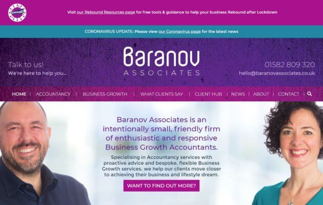 Baranov Associates desktop view