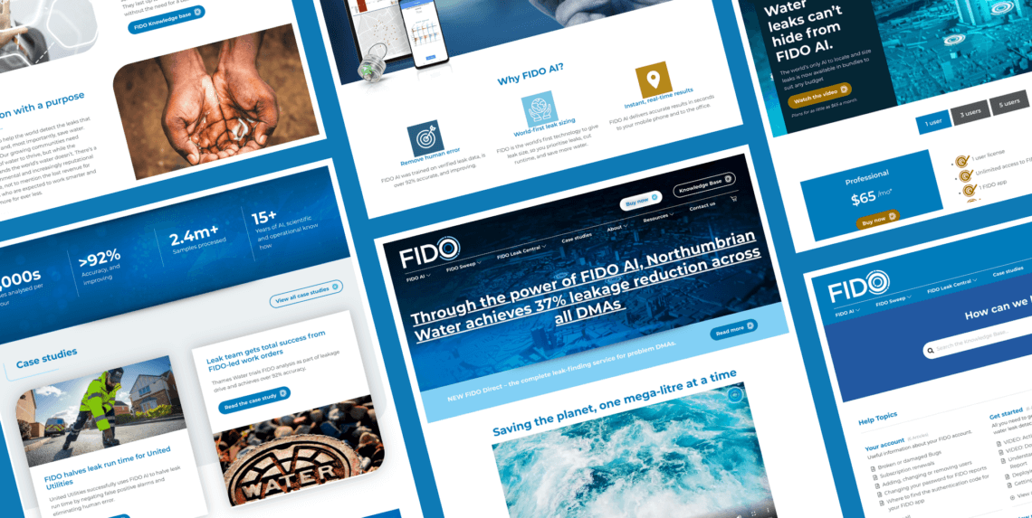 Screenshots showing Fido Tech website