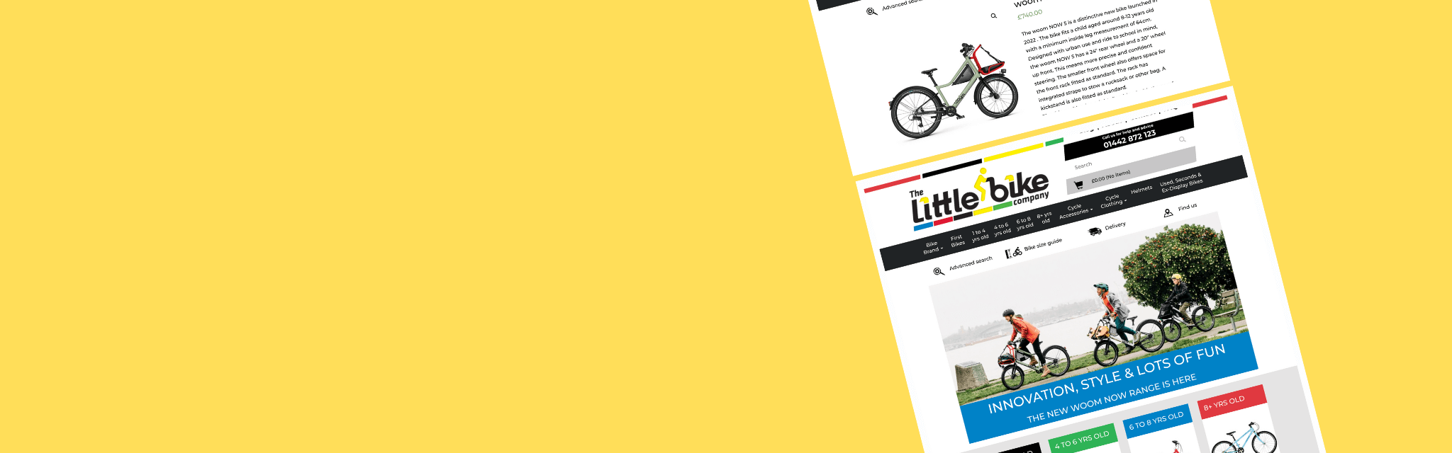 Screenshots from The Little Bike website