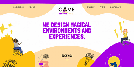 Screenshot of the Sensory C.A.V.E. website home page.